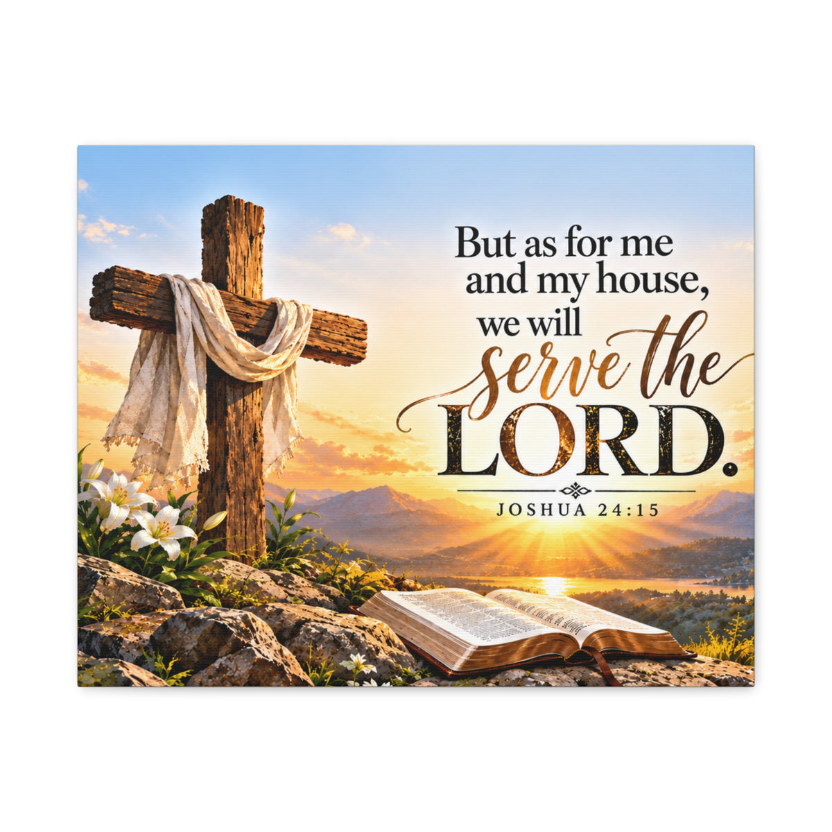 Serve the Lord Christian Canvas Wall Art – Joshua 24:15