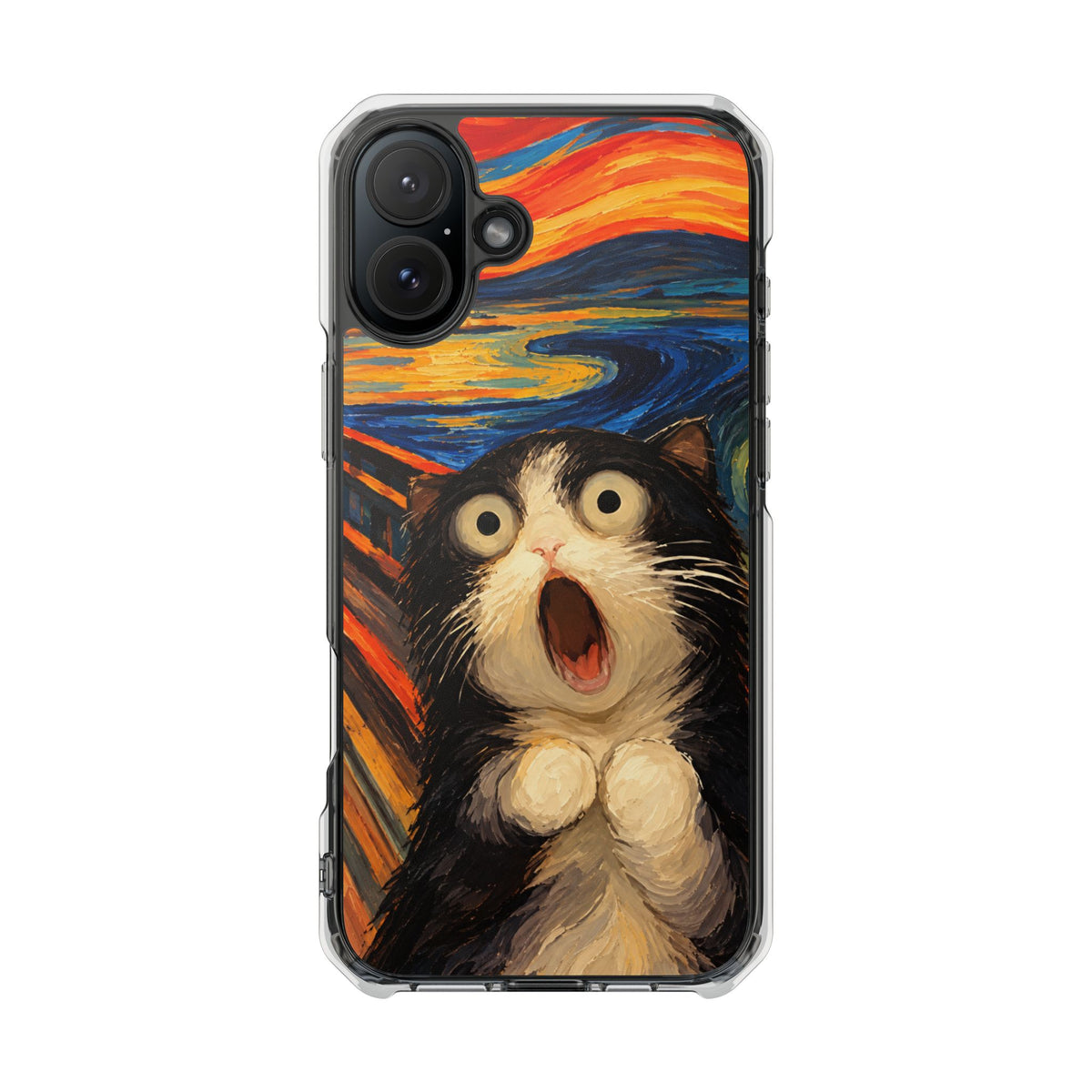Screaming Cat Sunset | Funny Artistic MagSafe® Impact Case for iPhone 14, 15, 16 & 17