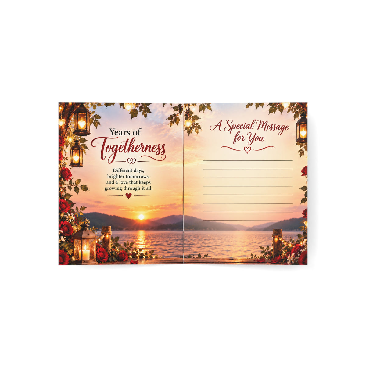 Years of Togetherness Romantic Anniversary Greeting Card