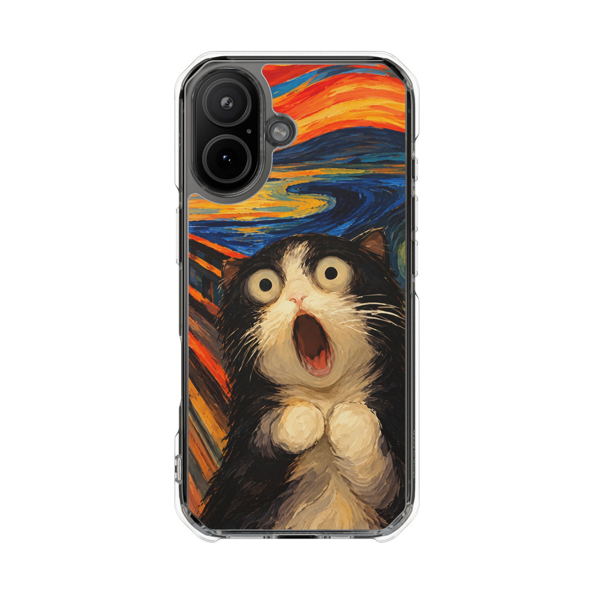 Screaming Cat Sunset | Funny Artistic MagSafe® Impact Case for iPhone 14, 15, 16 & 17