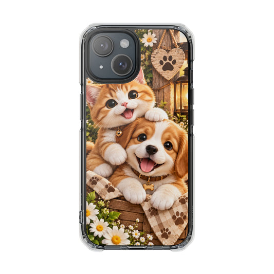 Best Furry Friends | Cute Cat & Dog Garden MagSafe® Impact Case for iPhone 14, 15, 16 & 17