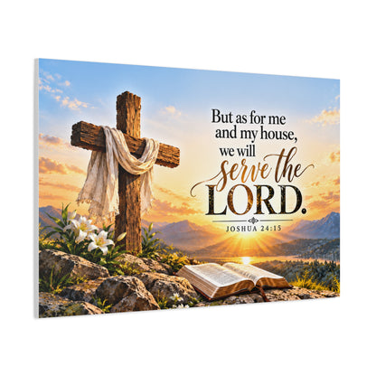 Serve the Lord Christian Canvas Wall Art – Joshua 24:15