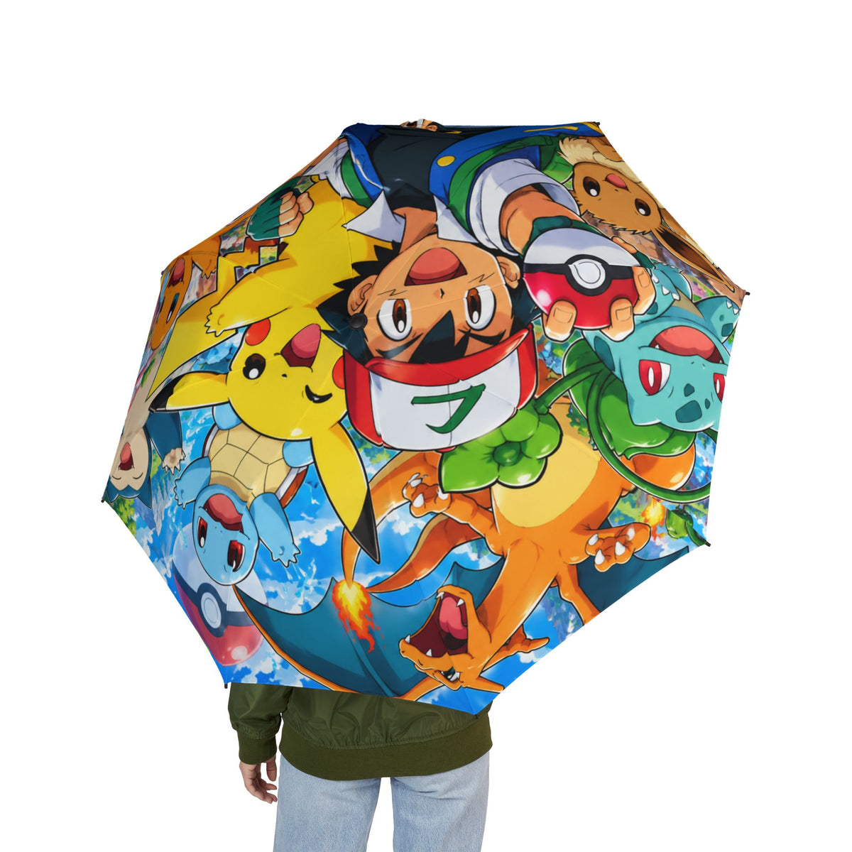 Pika-pika & Friends Foldable Umbrella — Colorful Poke'mon Rain Umbrella