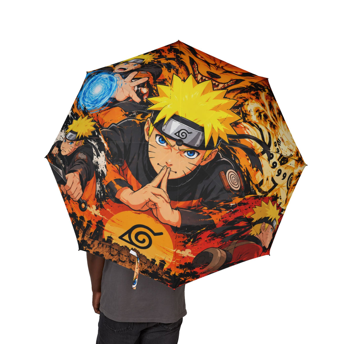 Naruto Anime Foldable Umbrella — Uzumaki Naruto Rasengan & Kurama Design