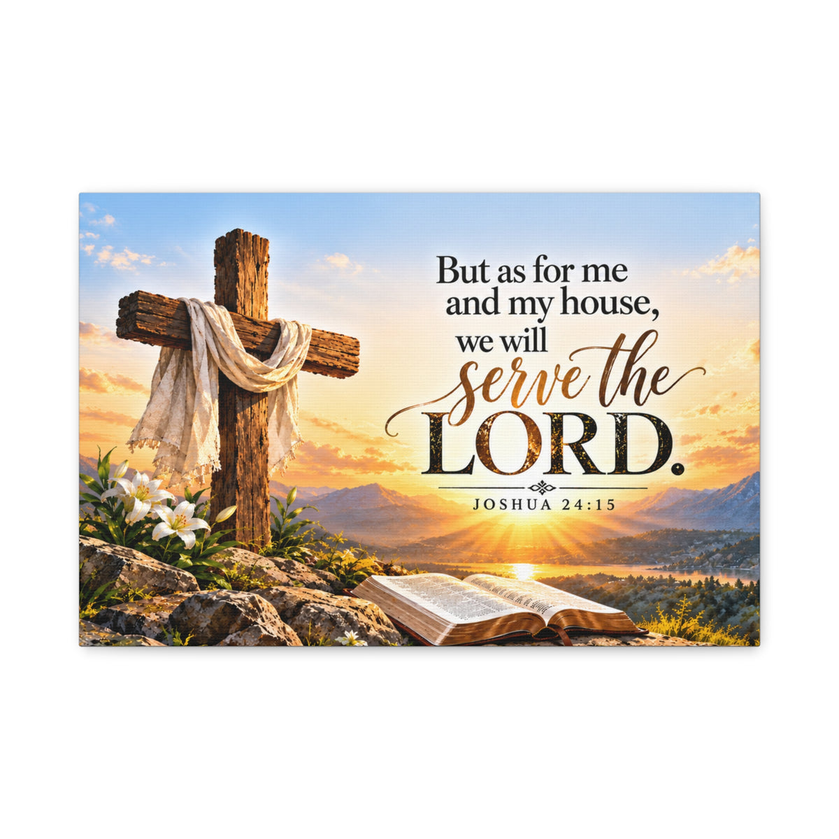 Serve the Lord Christian Canvas Wall Art – Joshua 24:15