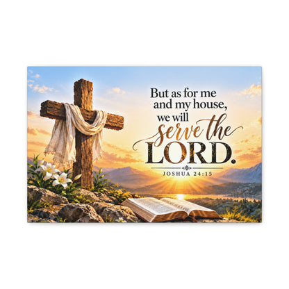 Serve the Lord Christian Canvas Wall Art – Joshua 24:15