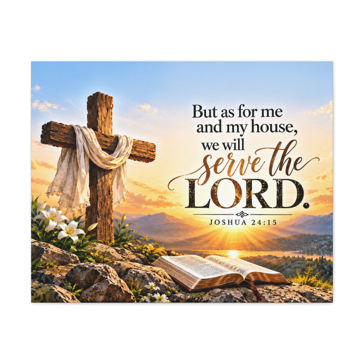 Serve the Lord Christian Canvas Wall Art – Joshua 24:15