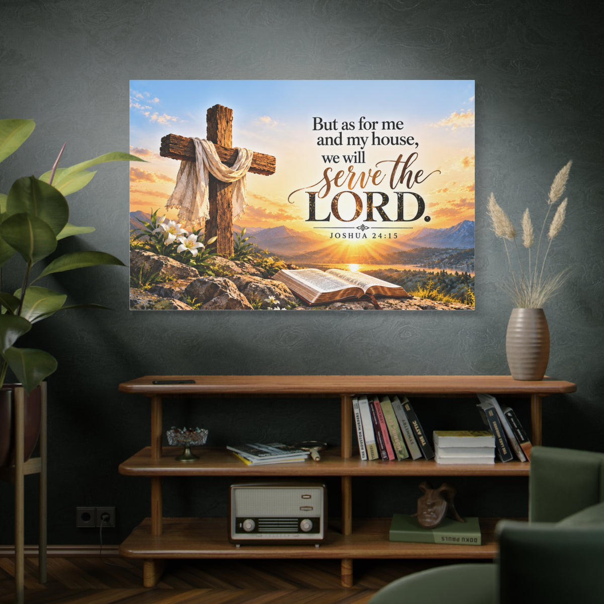 Serve the Lord Christian Canvas Wall Art – Joshua 24:15