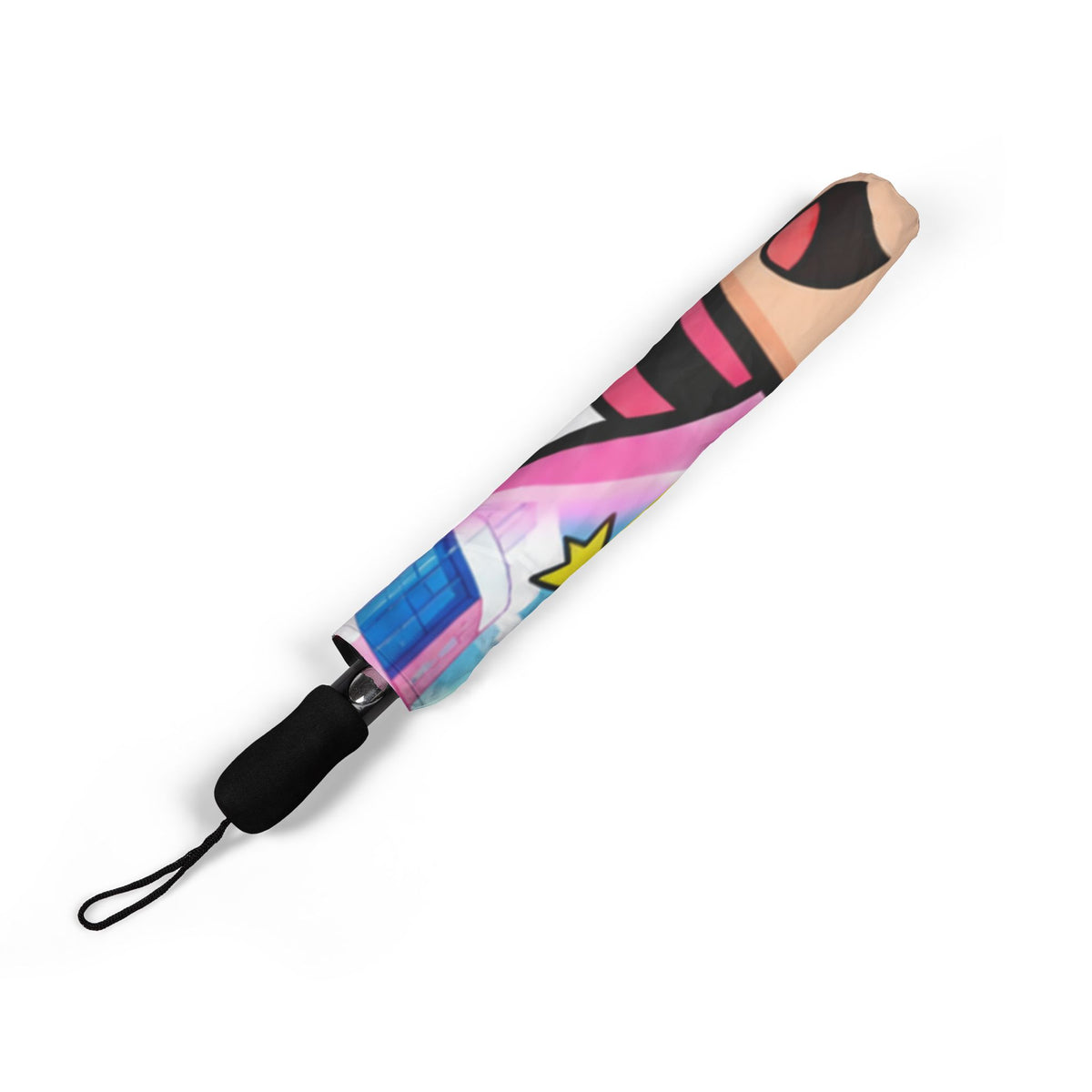 Powerpuff Girls Foldable Umbrella — Colorful Semi‑Automatic Rain Parasol