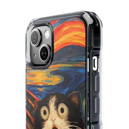 Screaming Cat Sunset | Funny Artistic MagSafe® Impact Case for iPhone 14, 15, 16 & 17