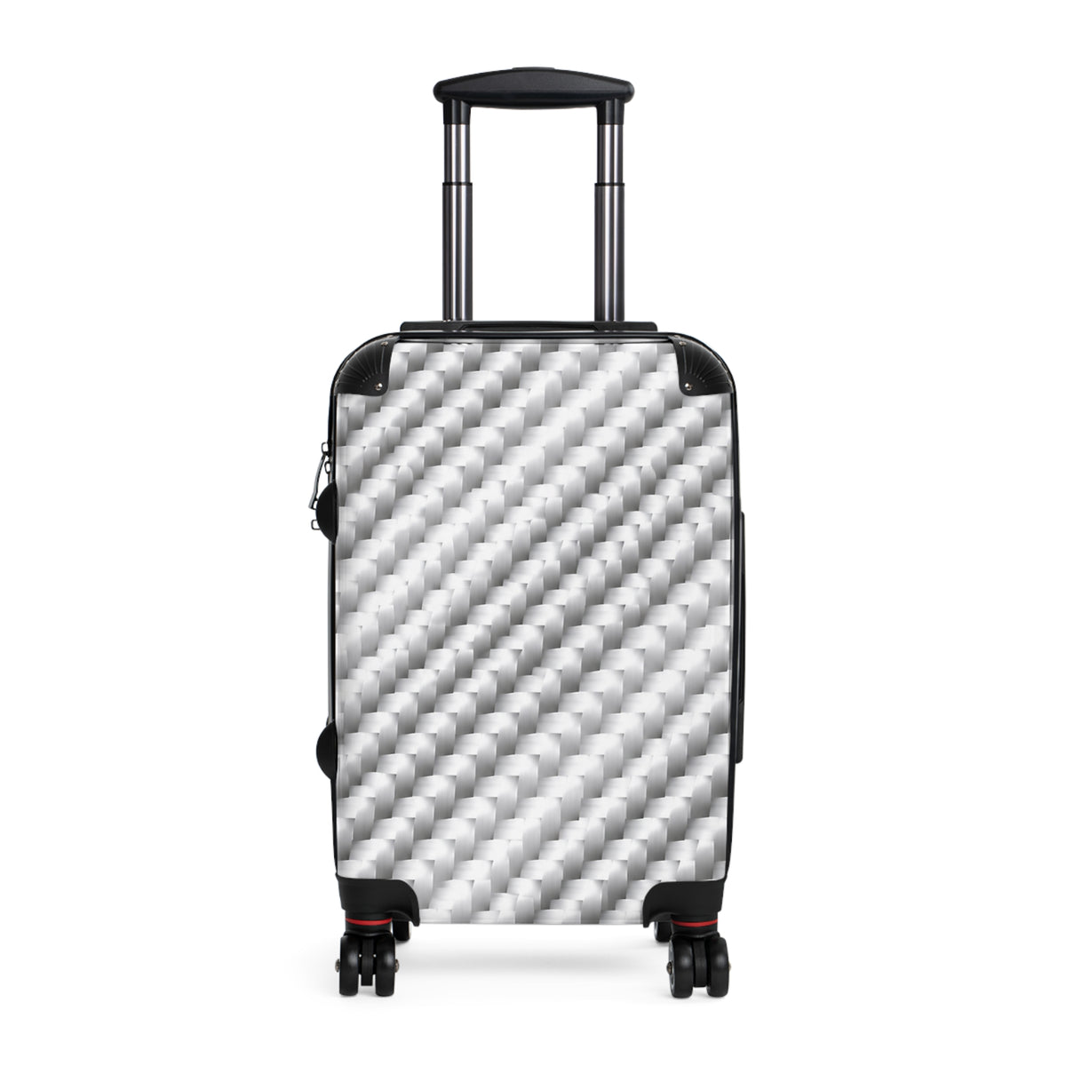 Carbon White Silver Textured Hardside Spinner Suitcase