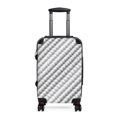 Carbon White Silver Textured Hardside Spinner Suitcase