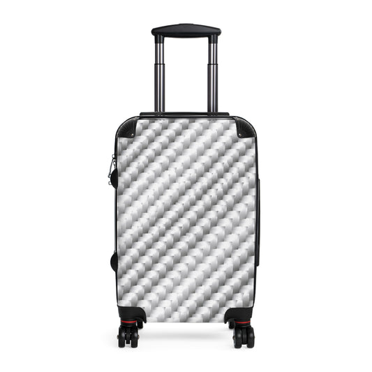 Carbon White Silver Textured Hardside Spinner Suitcase