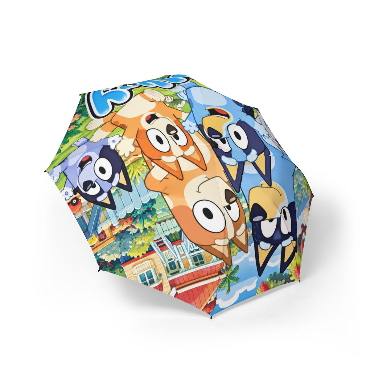 Bluey Characters Foldable Umbrella — Semi-Auto Rain Parasol for Kids & Fans