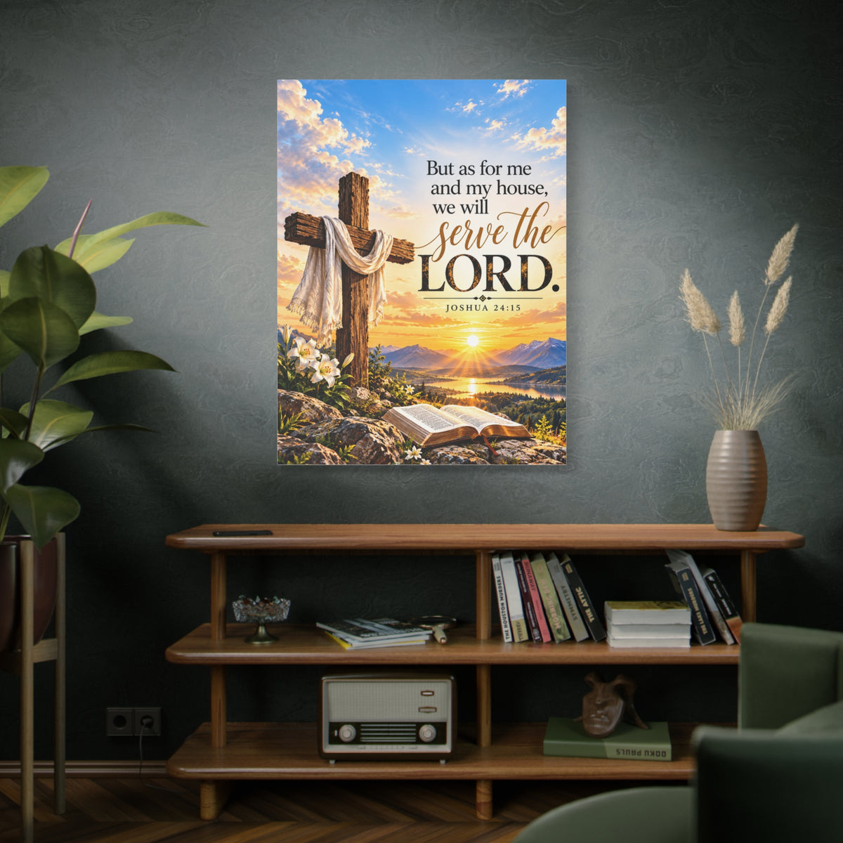 Serve the Lord Christian Canvas Wall Art – Joshua 24:15