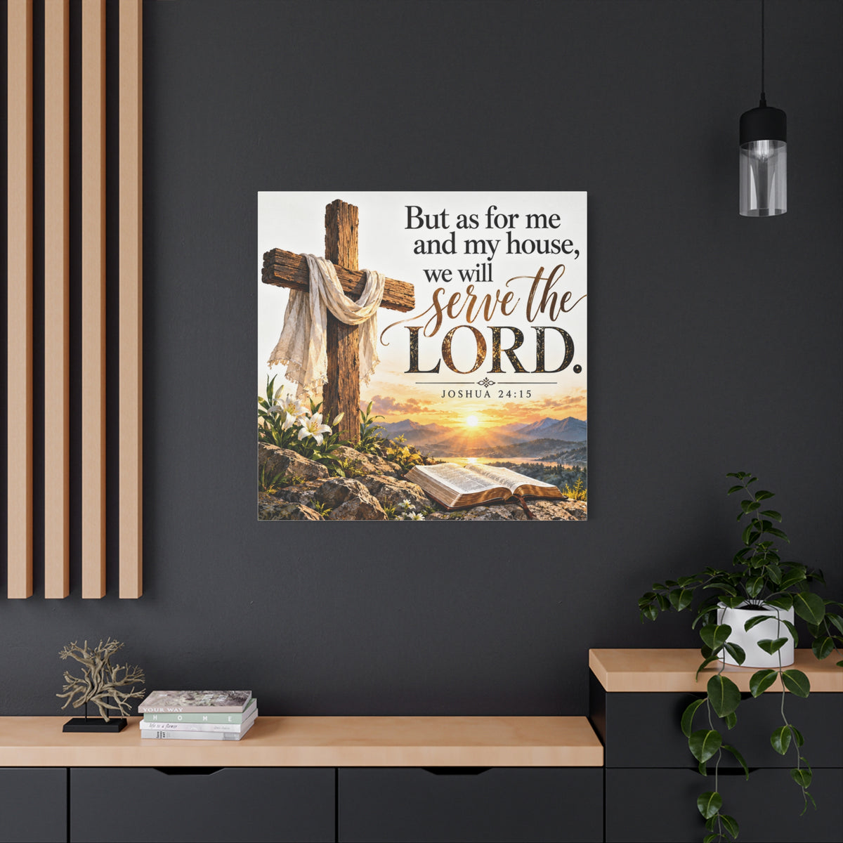 Serve the Lord Christian Canvas Wall Art – Joshua 24:15