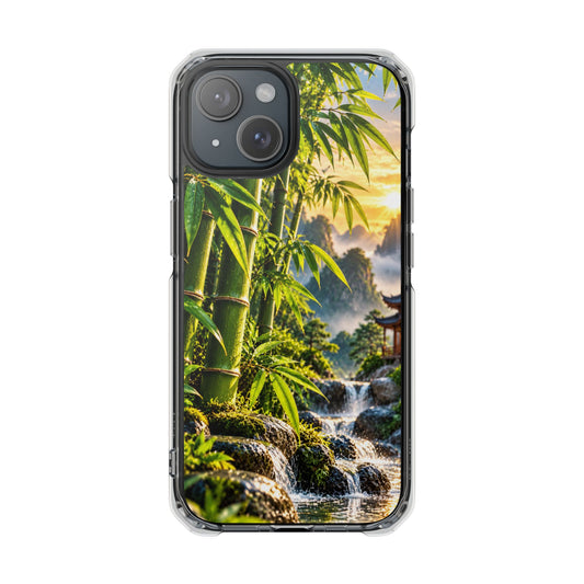 Emerald Bamboo Zen Garden | Chinese Nature MagSafe® Impact Case for iPhone 14, 15, 16 & 17