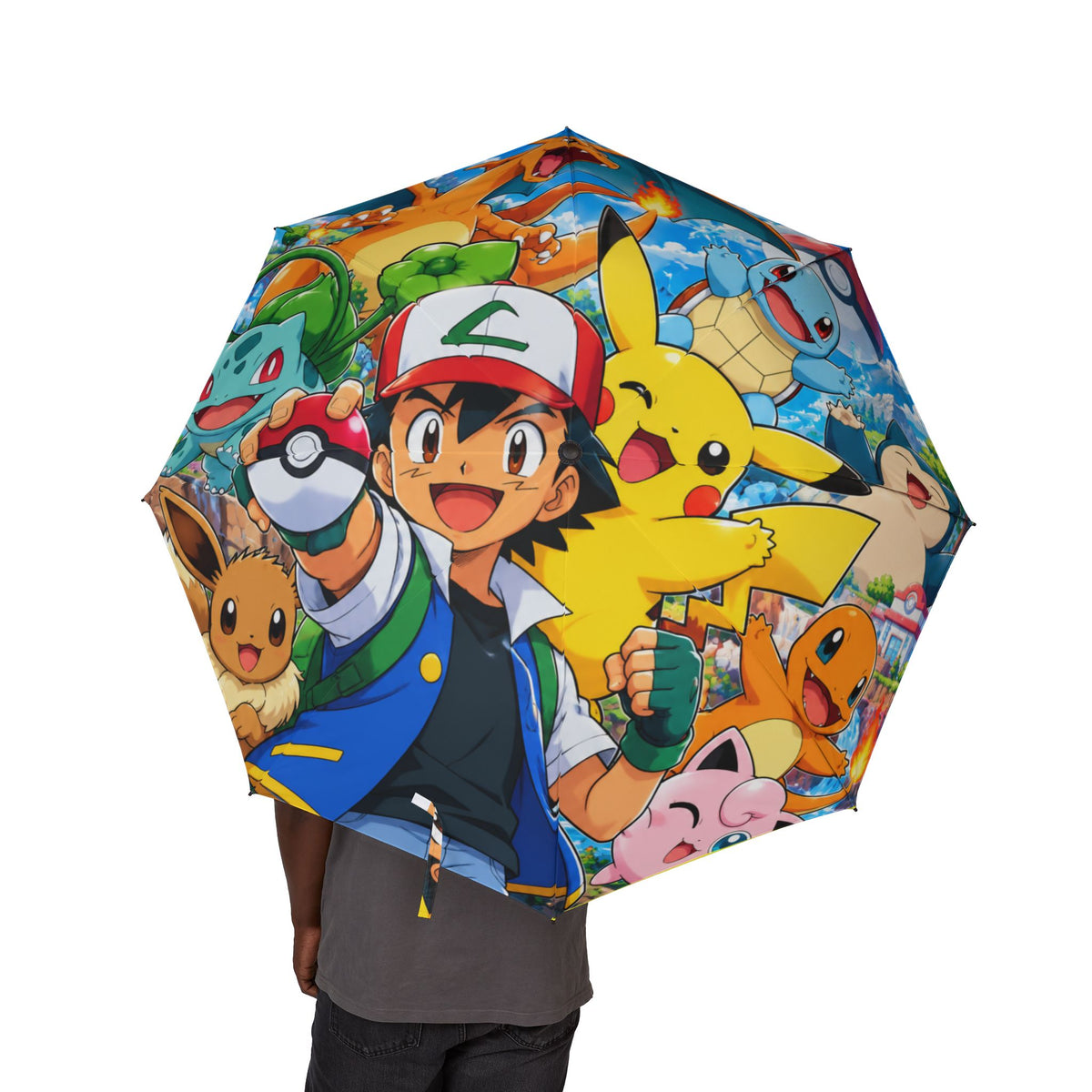 Pika-pika & Friends Foldable Umbrella — Colorful Poke'mon Rain Umbrella