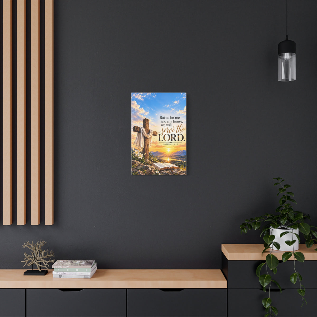Serve the Lord Christian Canvas Wall Art – Joshua 24:15