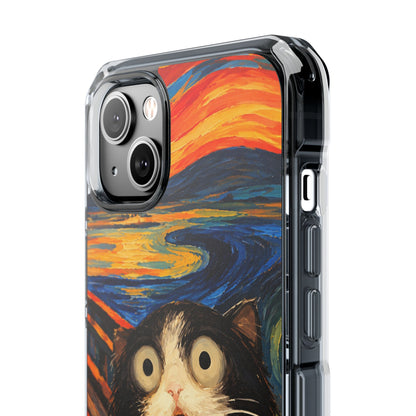 Screaming Cat Sunset | Funny Artistic MagSafe® Impact Case for iPhone 14, 15, 16 & 17