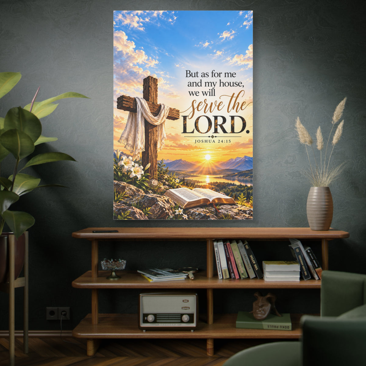 Serve the Lord Christian Canvas Wall Art – Joshua 24:15