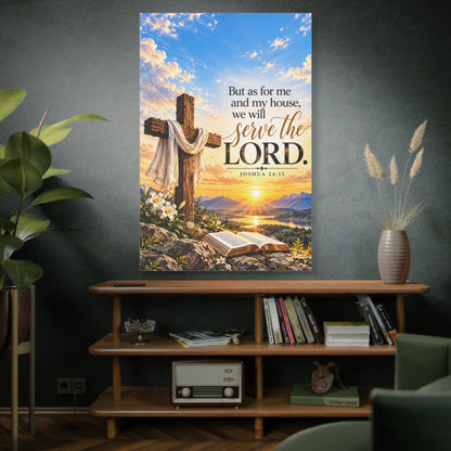 Serve the Lord Christian Canvas Wall Art – Joshua 24:15
