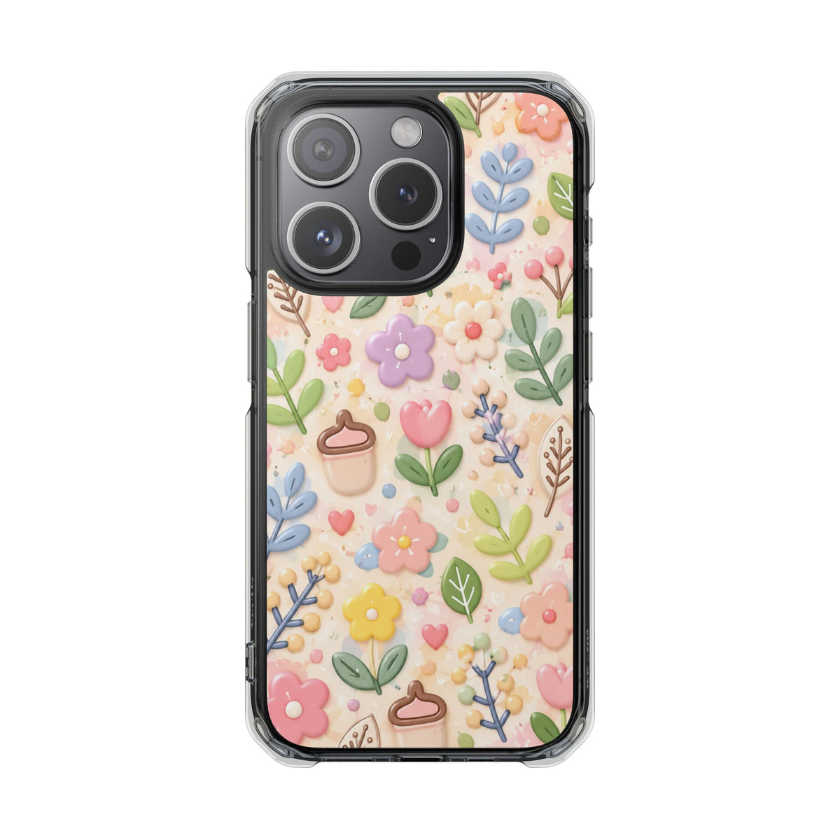 Pastel Garden Bliss | Cute 3D Floral MagSafe® Impact Case for iPhone 14, 15, 16 & 17