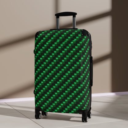 Emerald Green Geometric Hardshell Suitcase