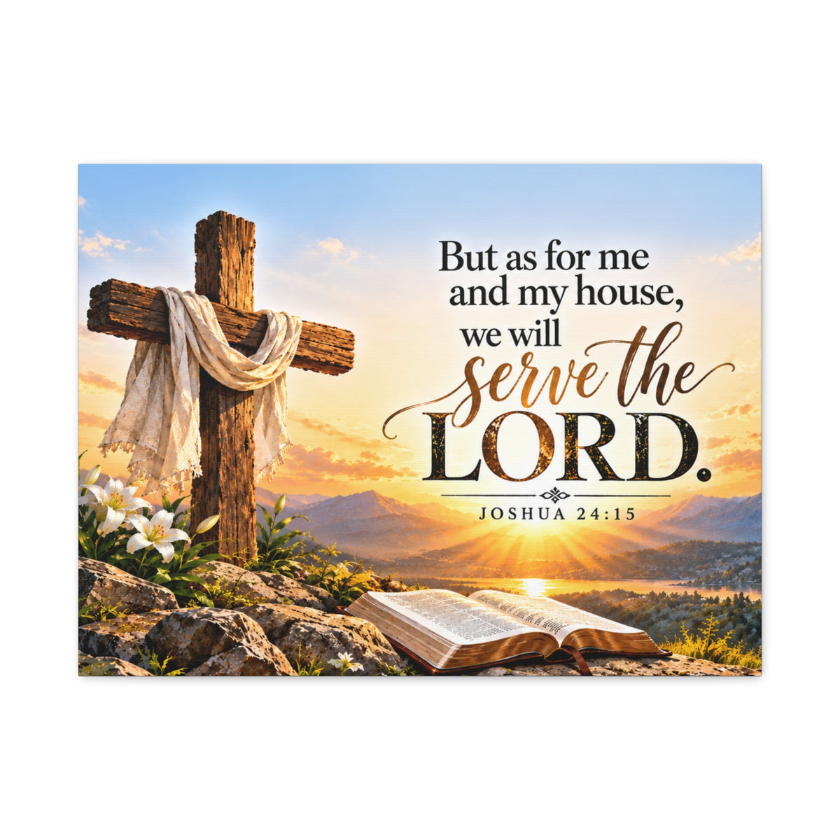 Serve the Lord Christian Canvas Wall Art – Joshua 24:15