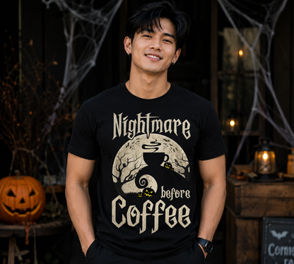Nightmare Before Coffee Halloween Coffee Lover Unisex T-Shirt for Men and Women