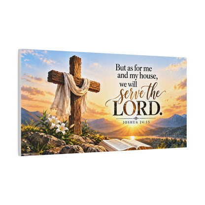 Serve the Lord Christian Canvas Wall Art – Joshua 24:15