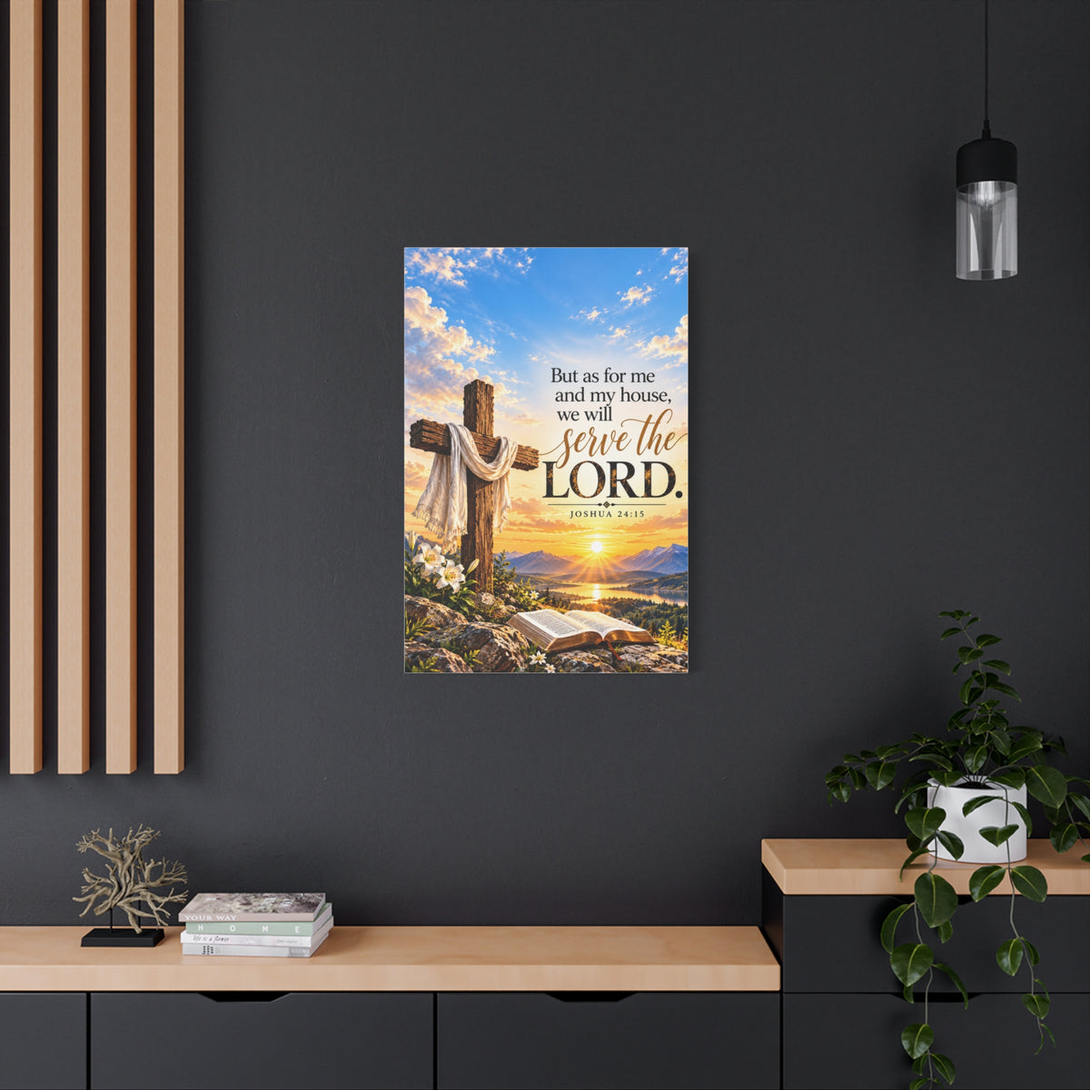 Serve the Lord Christian Canvas Wall Art – Joshua 24:15