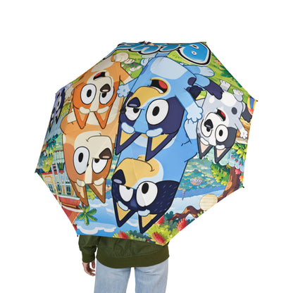 Bluey Characters Foldable Umbrella — Semi-Auto Rain Parasol for Kids & Fans