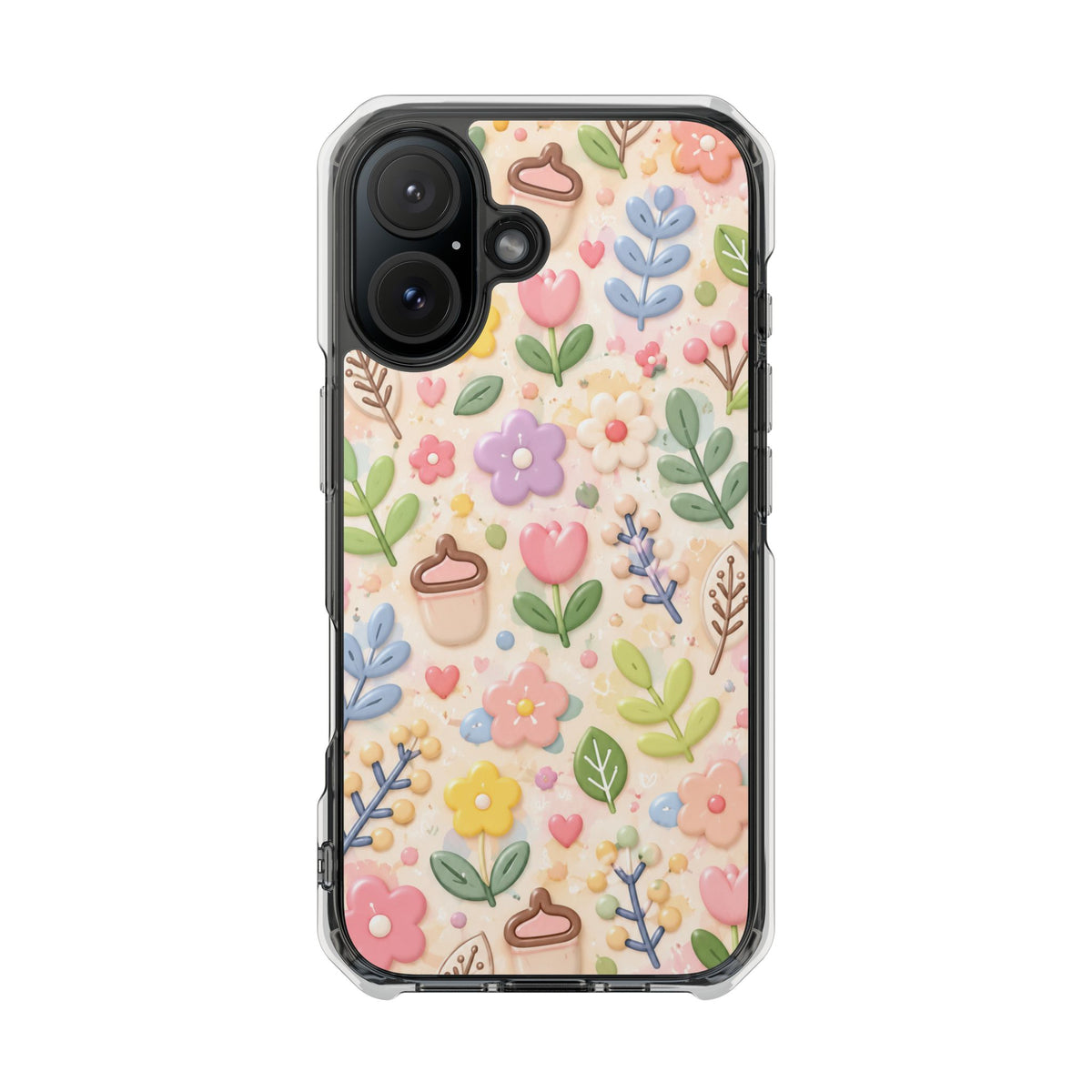 Pastel Garden Bliss | Cute 3D Floral MagSafe® Impact Case for iPhone 14, 15, 16 & 17
