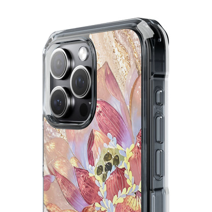 Blush Lotus Elegance | Rose Gold Floral MagSafe® Impact Case for iPhone 14, 15, 16 & 17