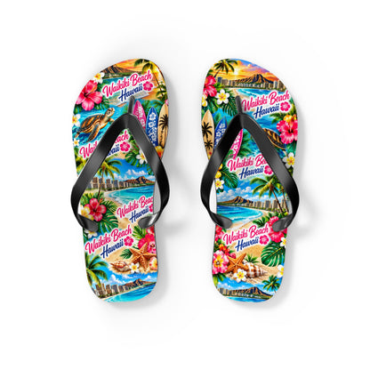 Women’s Waikiki Beach Hawaii Tropical Flip Flops