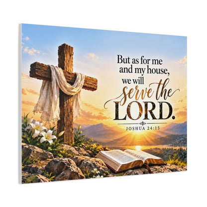 Serve the Lord Christian Canvas Wall Art – Joshua 24:15