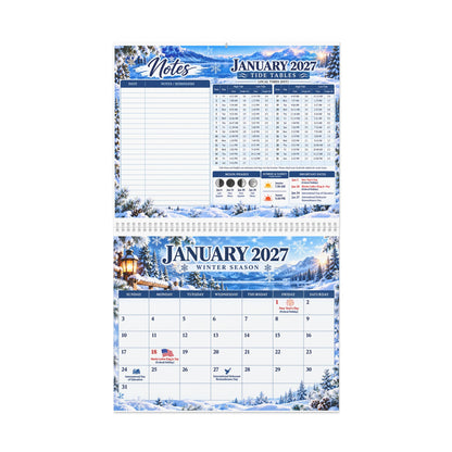 Northern Hemisphere 2027 Wall Calendar — Seasonal Scenery, Notes & Tide Tables