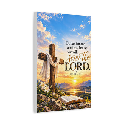 Serve the Lord Christian Canvas Wall Art – Joshua 24:15