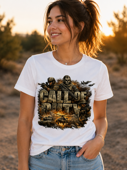 Call of Duty Military Unisex T-Shirt, Tactical Gamer Graphic Tee for Men and Women, Veteran-Inspired Shirt