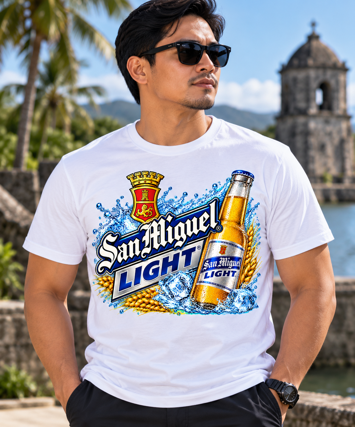 San Miguel Light Beer Graphic T-Shirt – Filipino Beer-Inspired Design | Unisex Casual Shirt for Men & Women