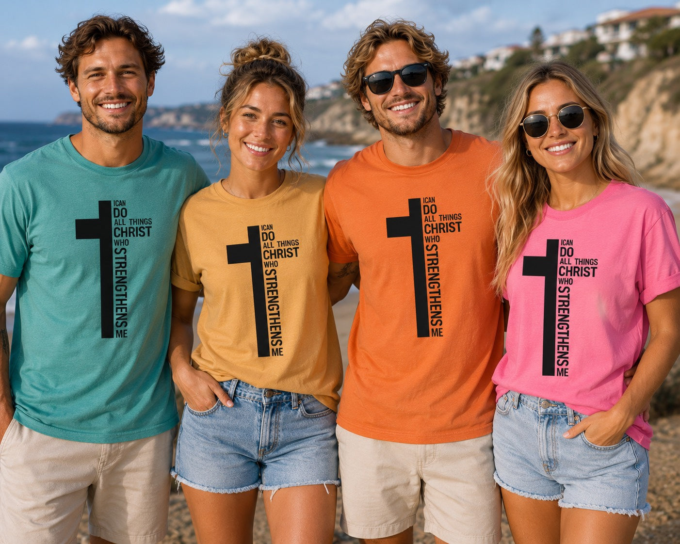 I Can Do All Things Through Christ Unisex Christian T-Shirt, Philippians 4:13 Faith-Based Tee for Men and Women