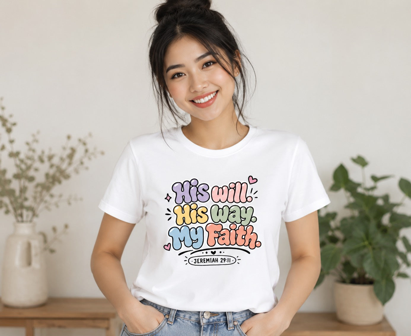 His Will His Way My Faith Unisex Christian T-Shirt, Jeremiah 29:11 Faith-Based Inspirational Tee for Men and Women