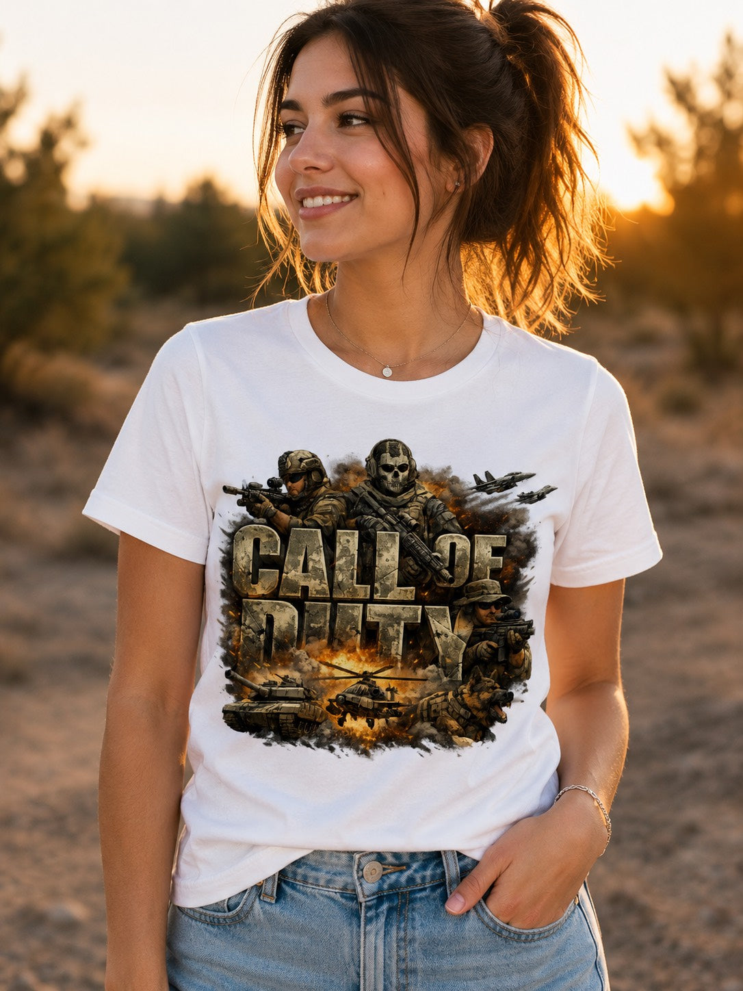 Call of Duty Military Unisex T-Shirt, Tactical Gamer Graphic Tee for Men and Women, Veteran-Inspired Shirt