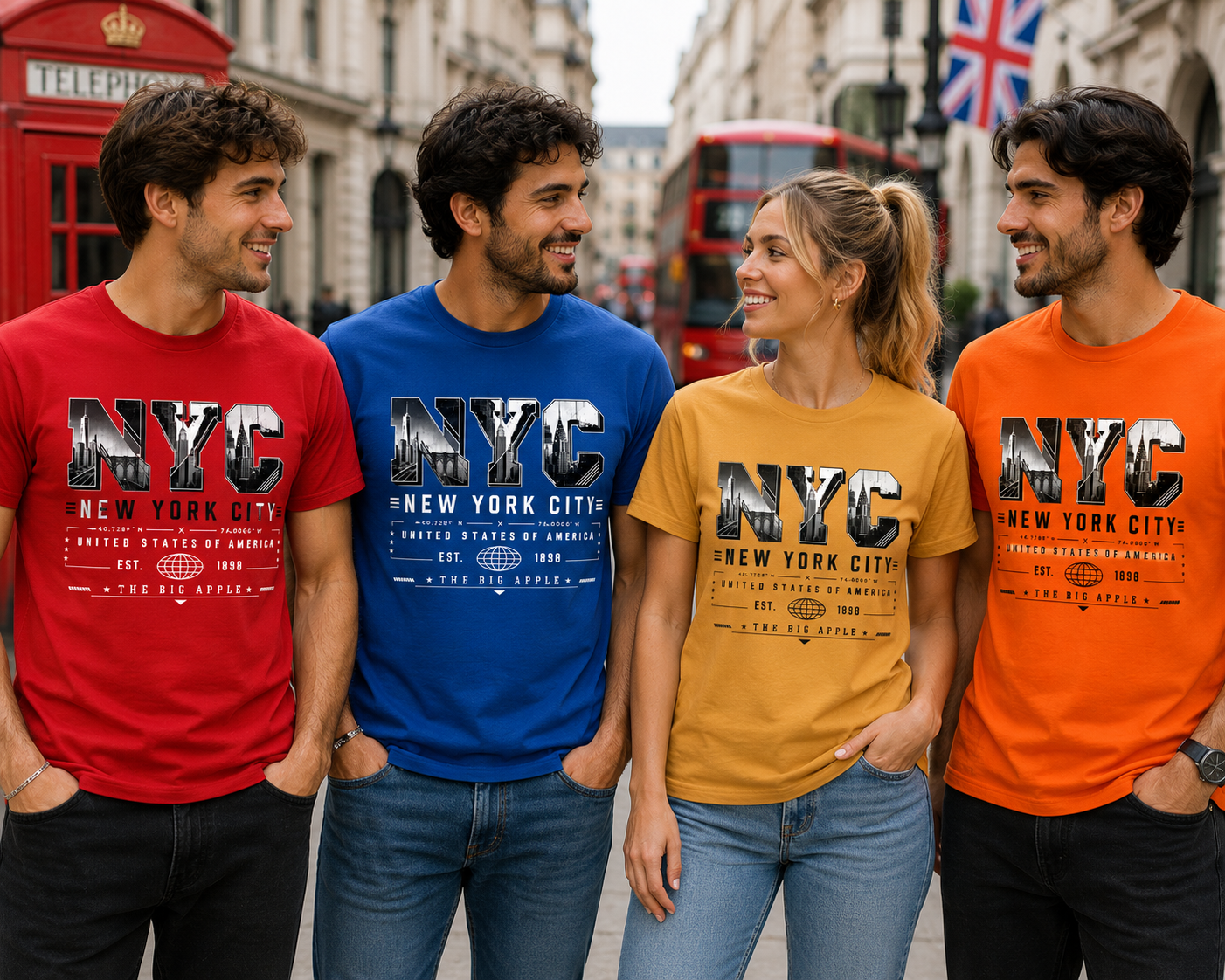 NYC New York City The Big Apple Unisex T-Shirt, Urban Skyline Graphic Tee for Men and Women