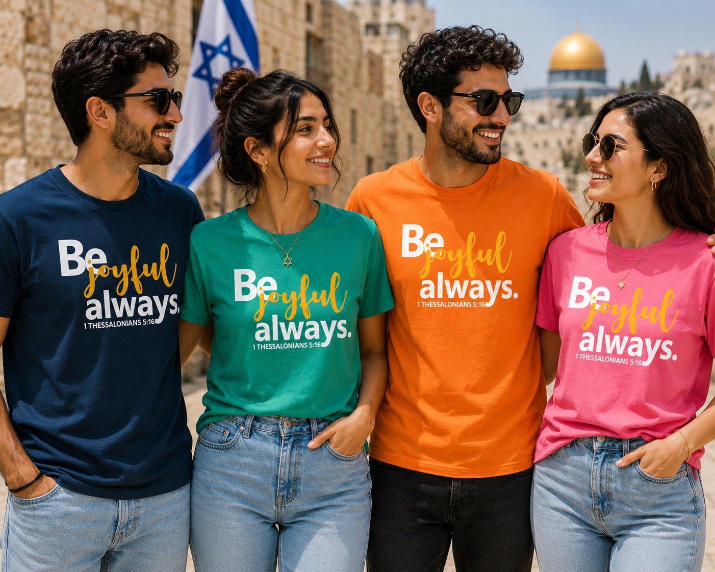 Be Joyful Always Unisex Christian T-Shirt, 1 Thessalonians 5:16 Bible Verse Tee for Men and Women