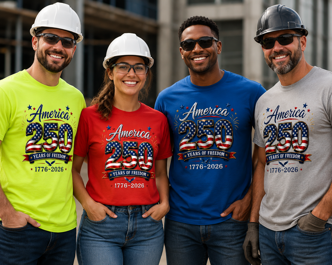 America 250 Years of Freedom Unisex T-Shirt, 1776–2026 Patriotic Anniversary Graphic Tee for Men and Women