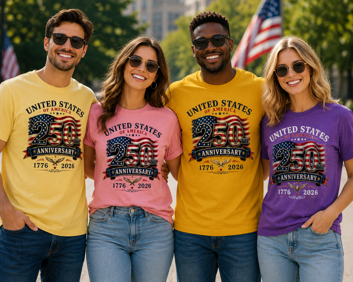 United States 250th Anniversary Unisex T-Shirt, 1776–2026 Patriotic USA Freedom Graphic Tee for Men and Women
