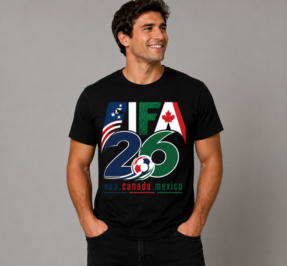 FIFA 26 USA Canada Mexico Unisex Soccer T-Shirt, World Cup Inspired Graphic Tee for Men and Women