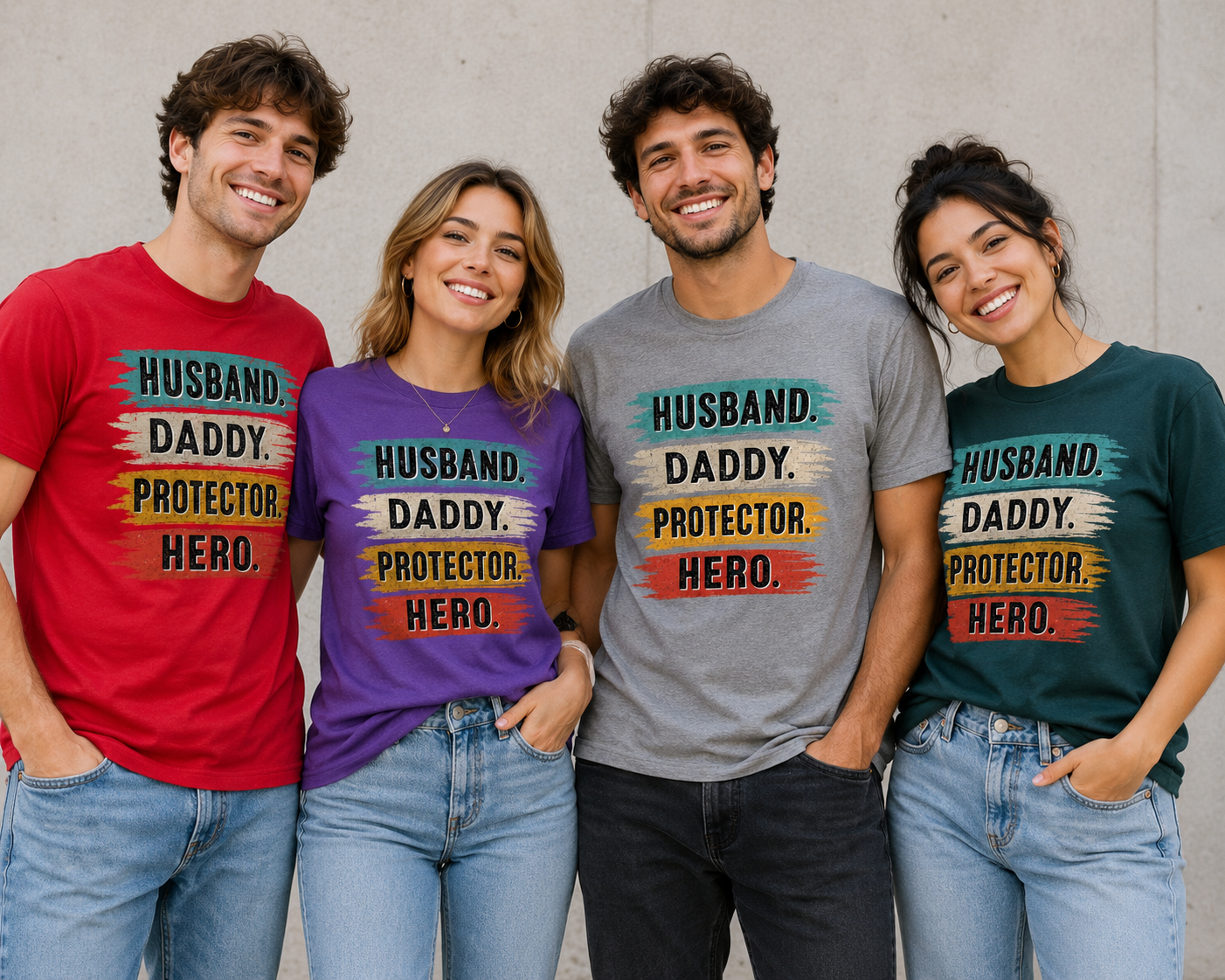 Husband Daddy Protector Hero Unisex T-Shirt, Family Man Appreciation Graphic Tee for Men and Women